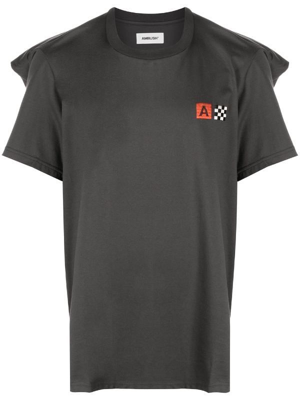 image of Ambush Design Ambush Folded-Edge Crew-Neck T-Shirt in Olive Green, Men's (Size Large)