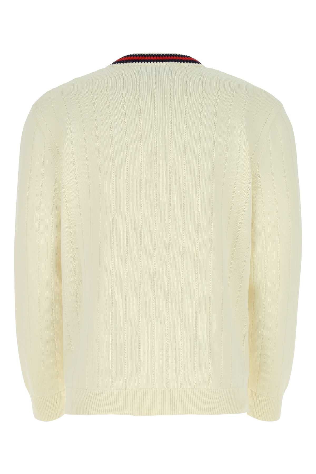 image of Gucci Ivory Cotton Oversize Cardigan in White, Men's (Size Medium)