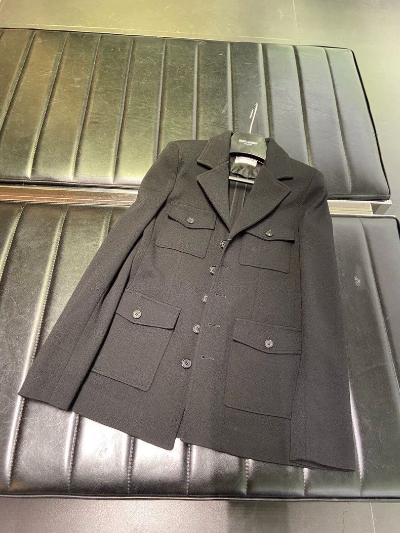 Saint Laurent Paris Black YSL Saint Laurent Blazer Coat-2506 Size US S / EU 44-46 / 1 - 5 Thumbnail