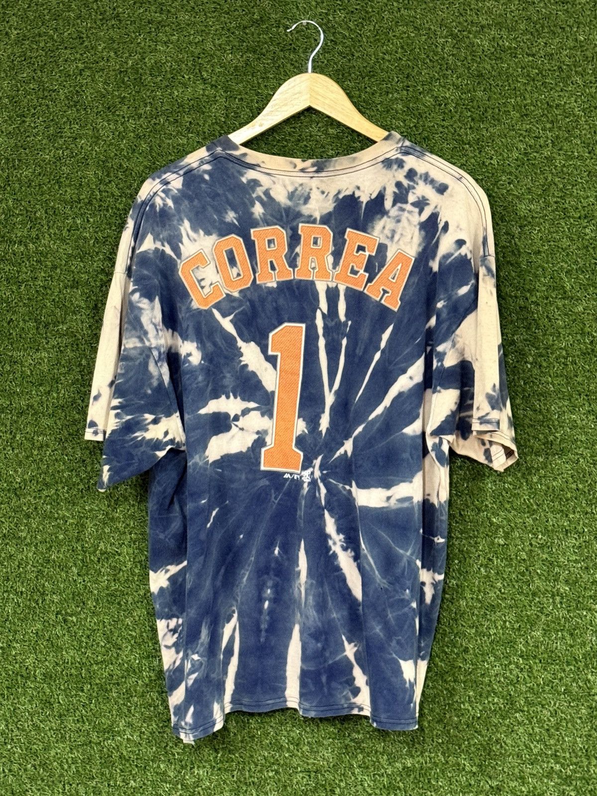 Majestic Vintage Houston Astros Tie Dye Bleach Star Logo Texas Shirt Size US XXL / EU 58 / 5 - 5 Thumbnail