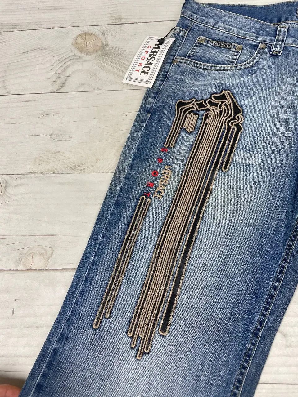 Versace NEW Vintage Versace Classic V2 Big Logo Baggy Jeans 90s Size US 32 / EU 48 - 6 Thumbnail