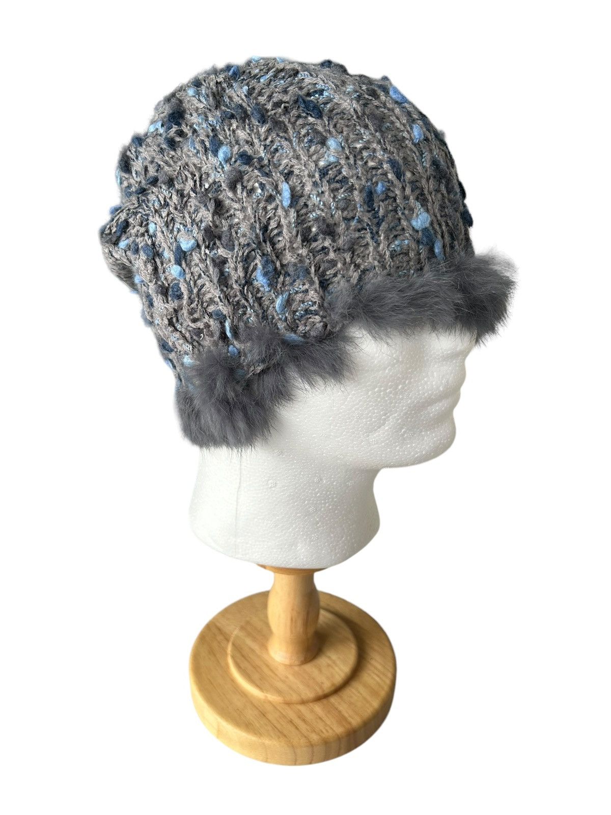 14th Addiction × Japanese Brand Punk Bondage Style Knitted fur Beanie Hats Size ONE SIZE - 3 Thumbnail