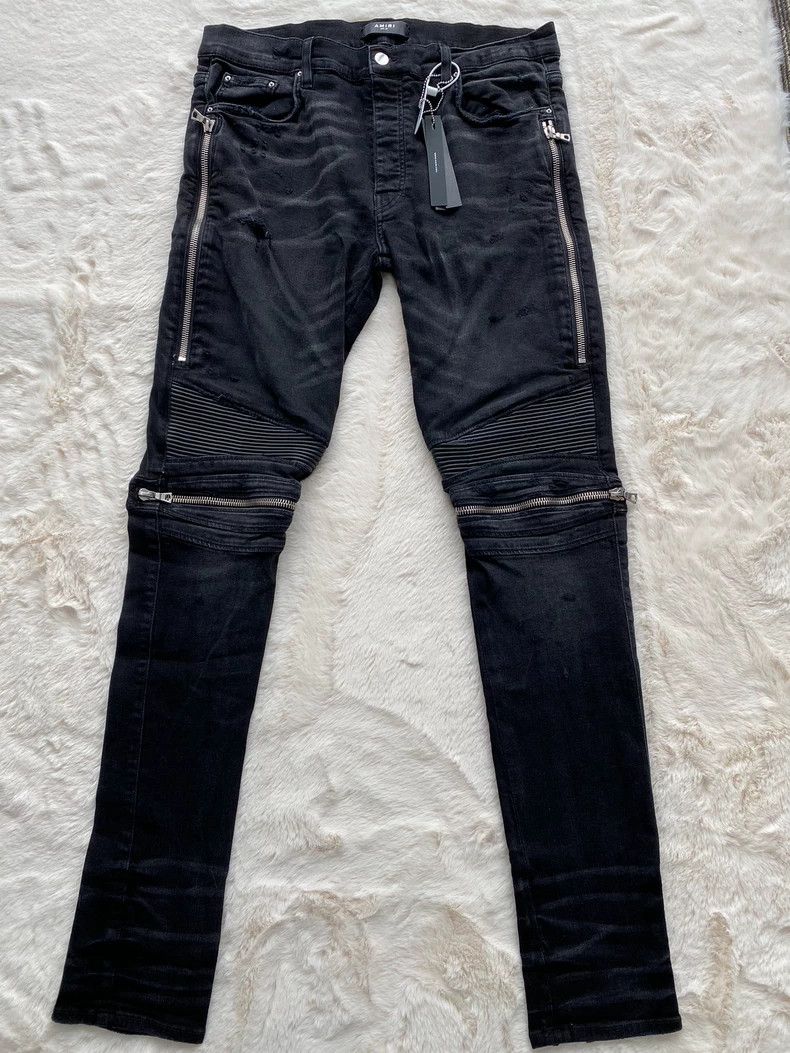 Amiri Amiri Washed black mx2 leather jeans 2501-Nextarrow Size US 36 / EU 52 - 1 Thumbnail