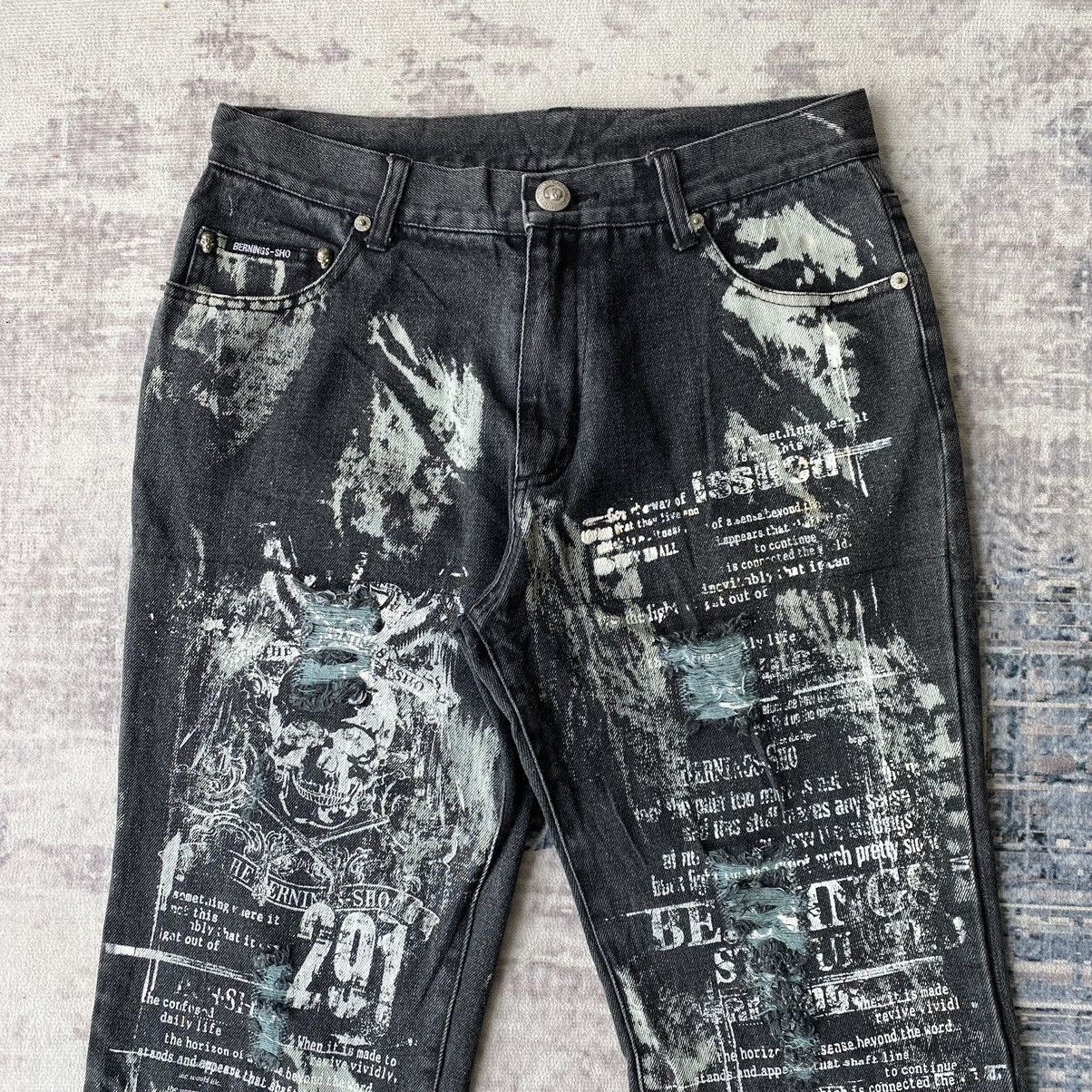If Six Was Nine Bernings Sho Punk Distressed Denim Pants Size US 29 - 3 Thumbnail