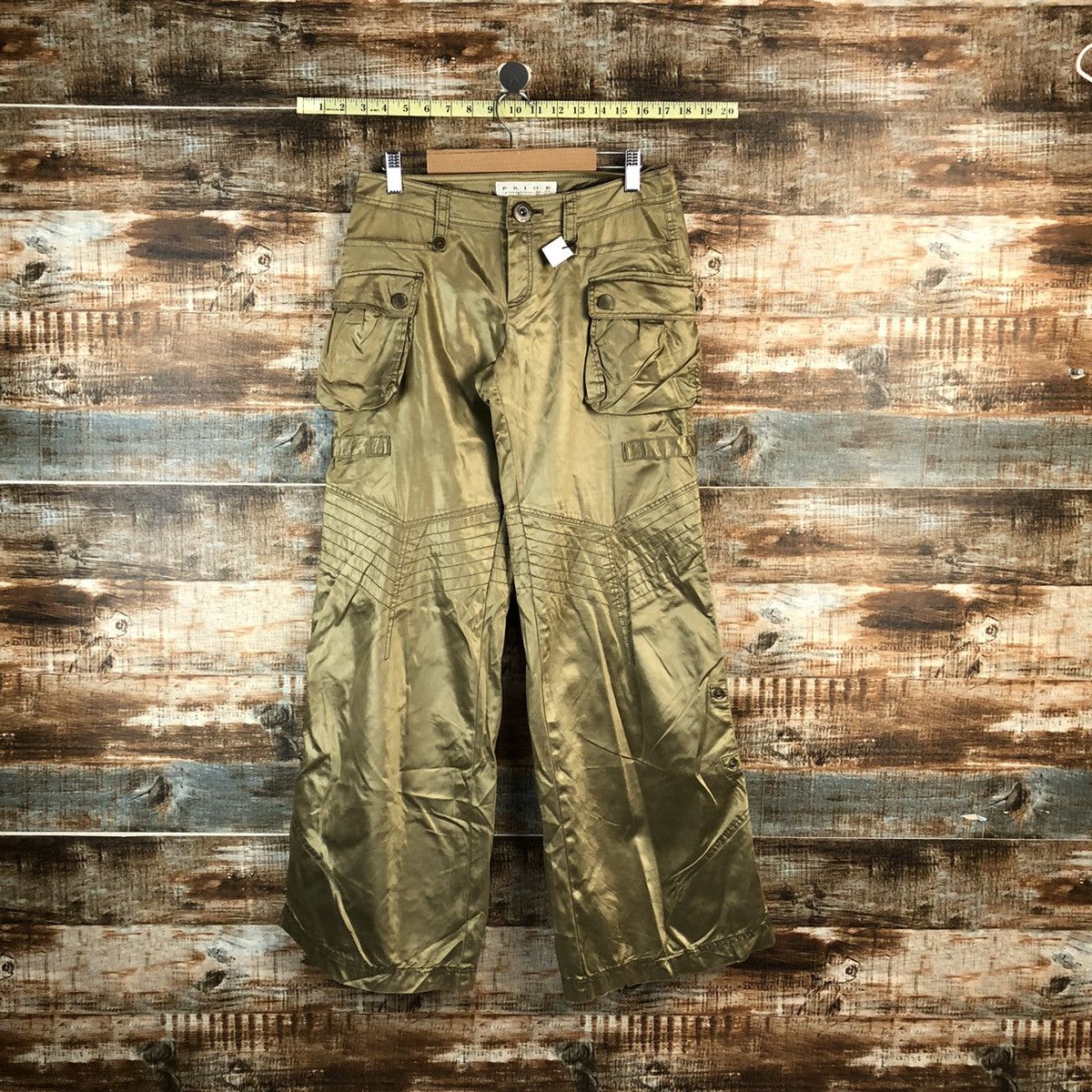 Japanese Brand Pride Brown Cargo utility Multipocket Pants #A2532 Size 27" / US 4 / IT 40 - 1 Thumbnail