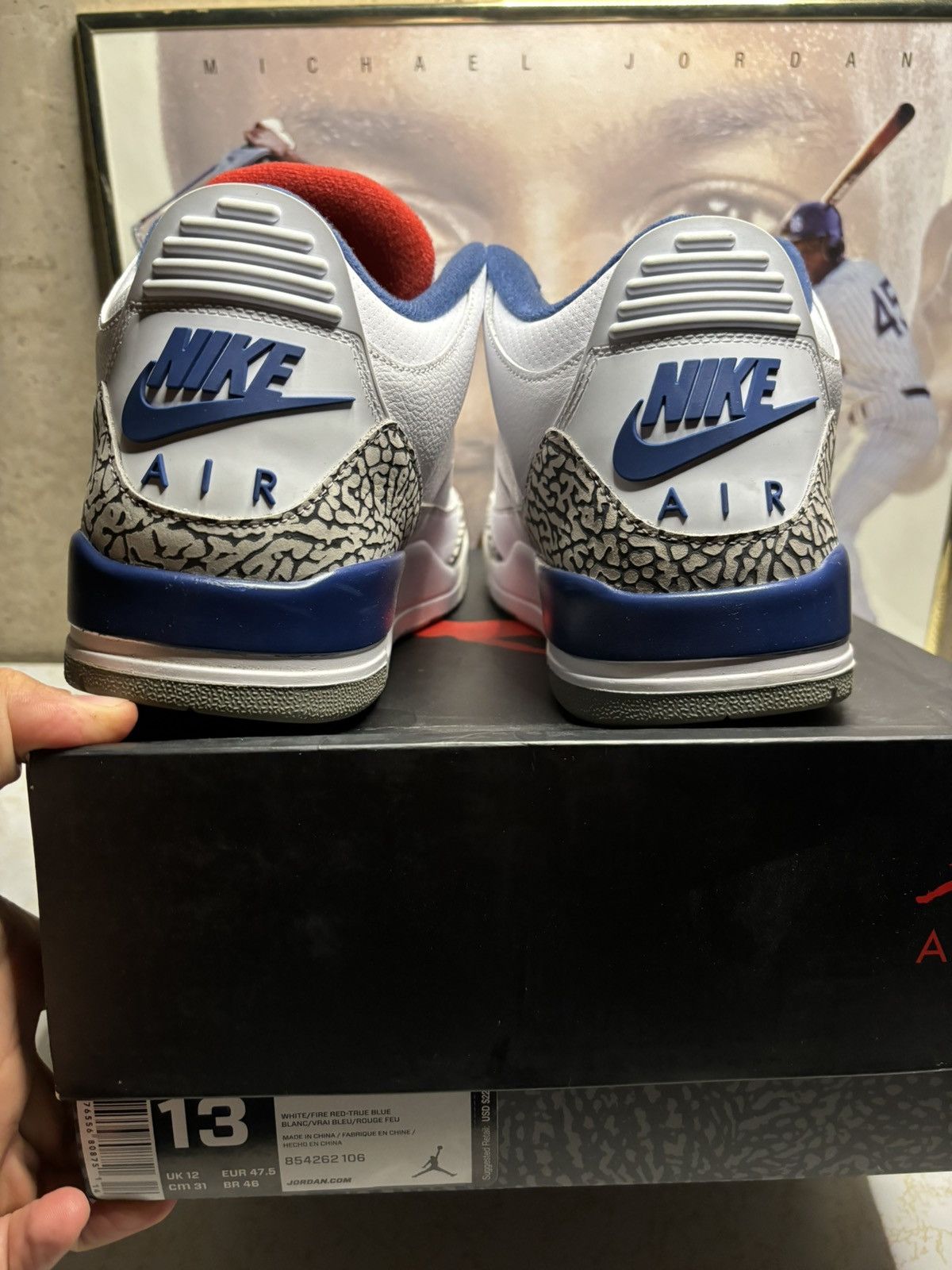 Jordan Brand Air Jordan 3 Retro OG True Blue 2016 Size US 13 / EU 46 - 7 Thumbnail