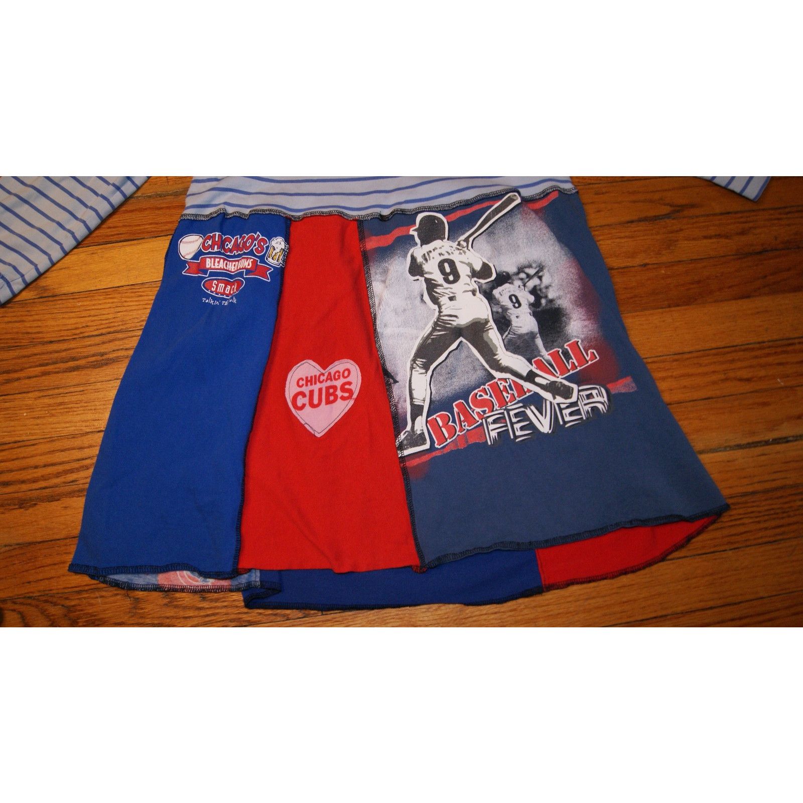 Handmade Chicago Cubs Boho Womens L Long Sleeve Shirt Dress Handmade Size L / US 10 / IT 46 - 6 Thumbnail