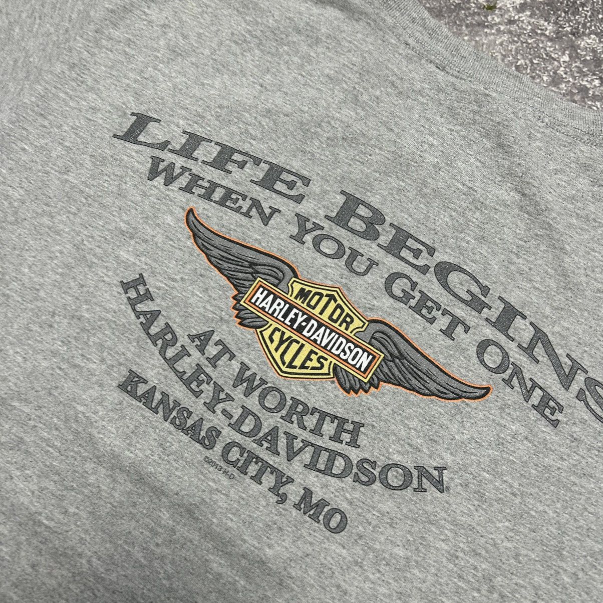 Harley Davidson Vintage Harley Davidson Big Graphic logo 2013 motorcycle tee Size US L / EU 52-54 / 3 - 3 Thumbnail