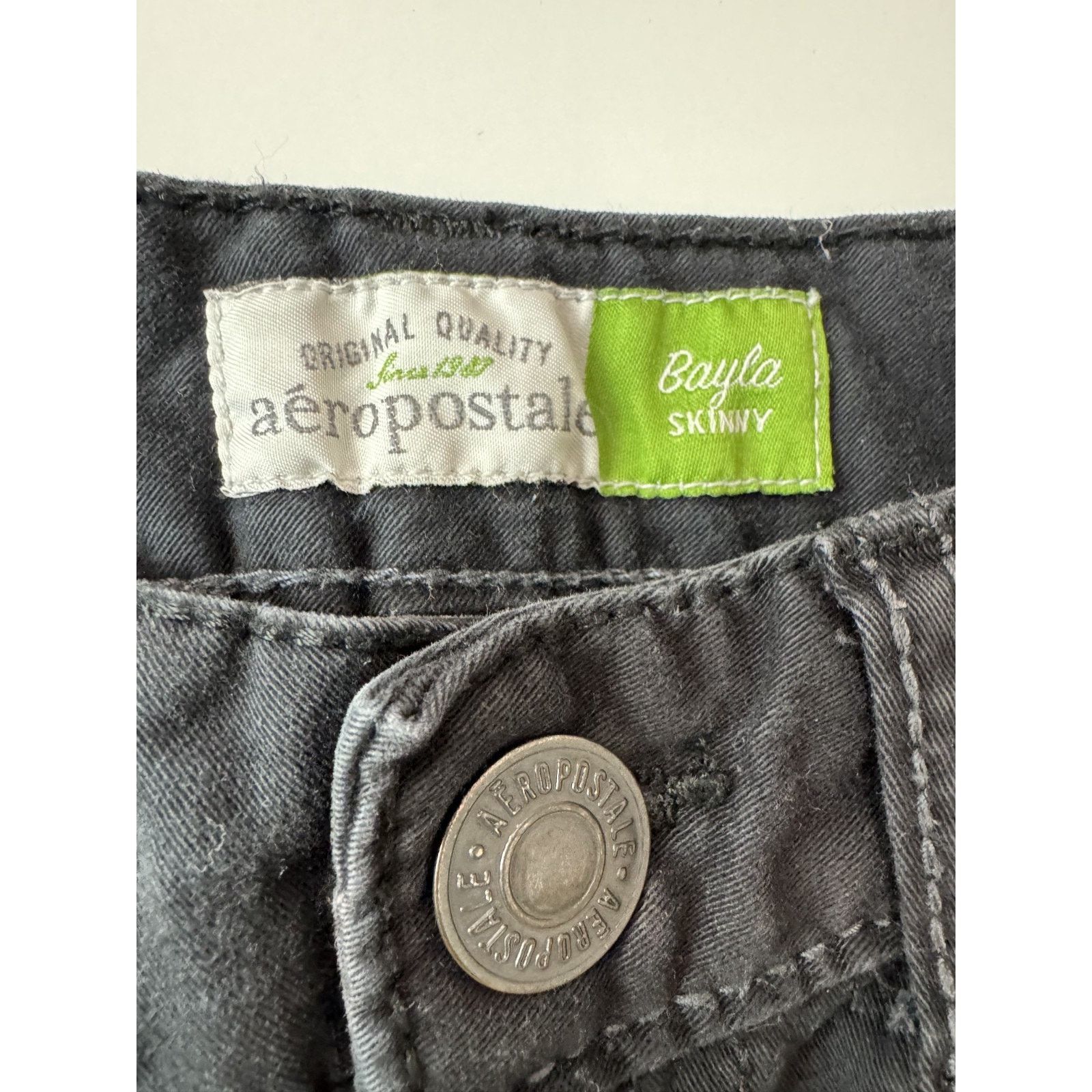 Other Aeropostale Bayla Skinny Jeans Low Rise Black Y2K Indie Emo Size 26" / US 2 / IT 38 - 4 Thumbnail