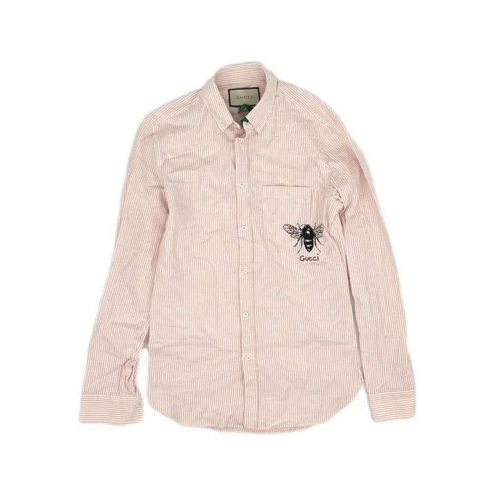 Gucci Gucci Gucci Striped Embroidered Logo Long Sleeve Shirt -25 Size US M / EU 48-50 / 2 - 2 Thumbnail