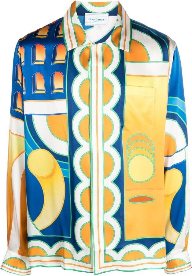 Casablanca Casablanca Silk Paysage Long Sleeve Shirt Size US XL / EU 56 / 4 - 1 Thumbnail