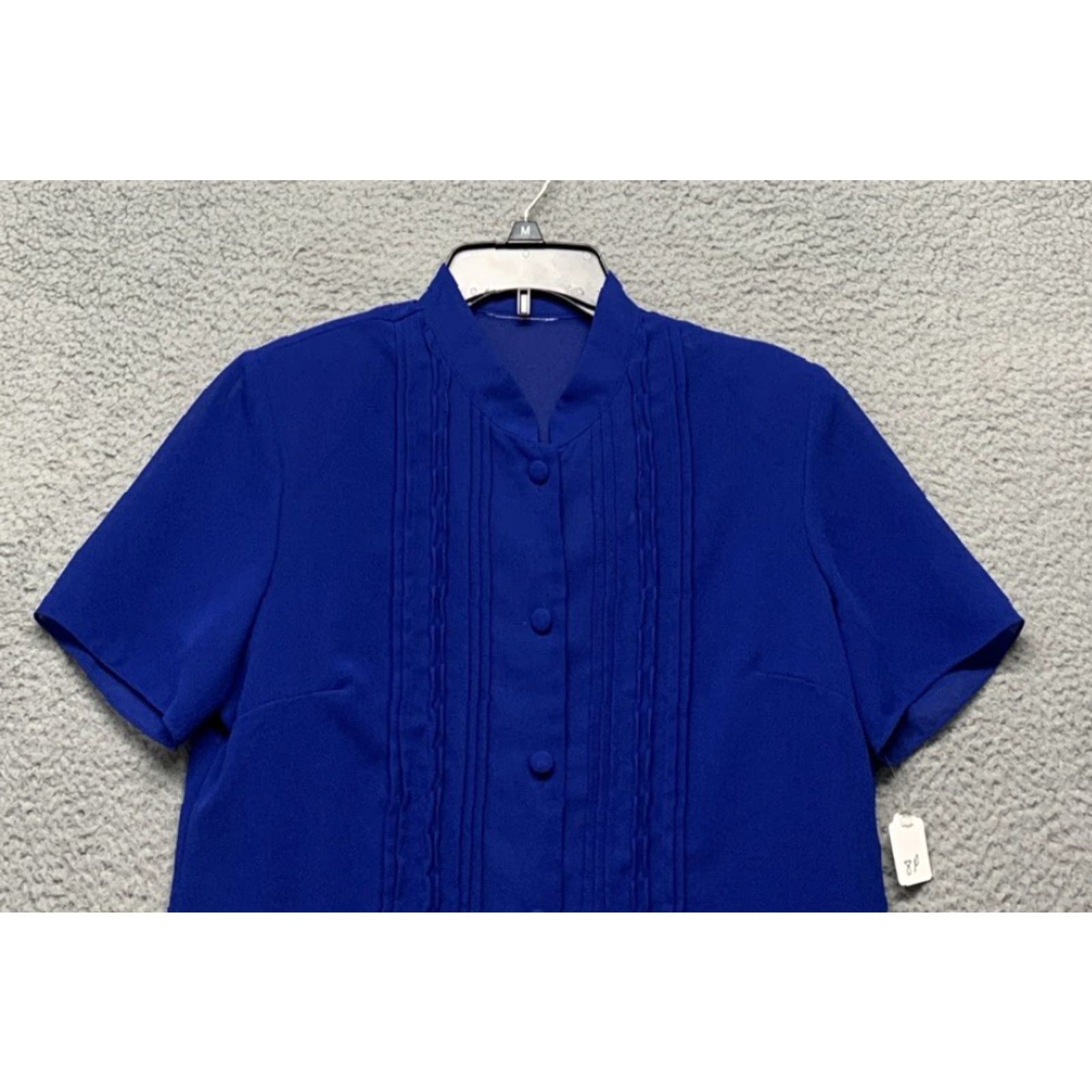 Vintage VINTAGE Studio 1 2-pc Dress Set Women's Sz 8 Royal Blue Button Zip Closure Shoulder Pads Midi Dress Shirt Dress Size M / US 6-8 / IT 42-44 - 2 Thumbnail