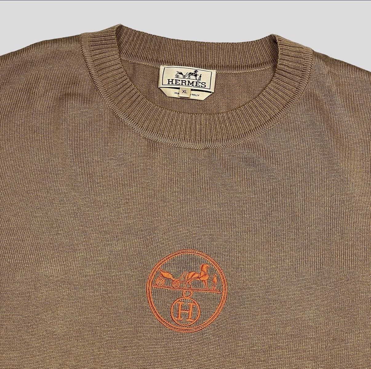 Hermes Hermès Vintage Embroidered Logo Wool Knit Sweater Size US XL / EU 56 / 4 - 2 Thumbnail