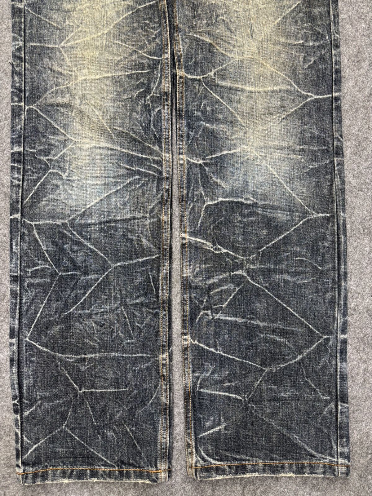 Japanese Brand 💥Double Waist💥Insane Nylaus Folding Fades Style Denim F657 Size US 33 - 8 Thumbnail