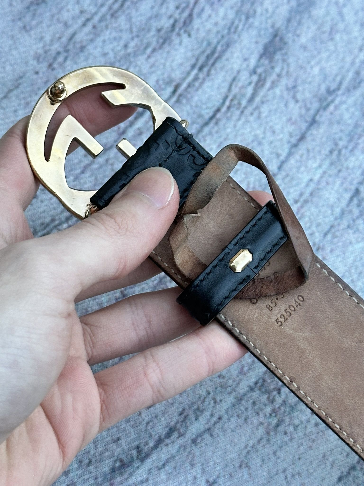 Gucci Gucci Belt Guccissima GG Monogram Black, Golden Buckle Size ONE SIZE - 11 Thumbnail