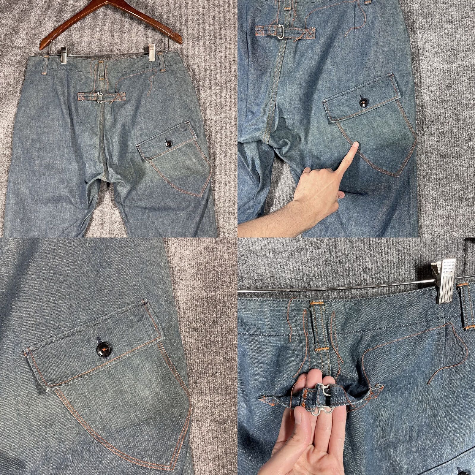 KATO VINTAGE KATO Denim Jeans Adult 35x33 Japanese Buckle Back Single Pocket Blue Heritage 1800s Mens Size US 35 - 8 Thumbnail