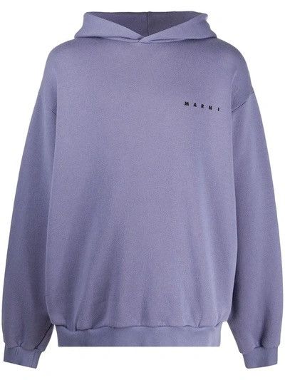 image of Marni Flower Pin Hoodie in Lavender, Men's (Size Medium)