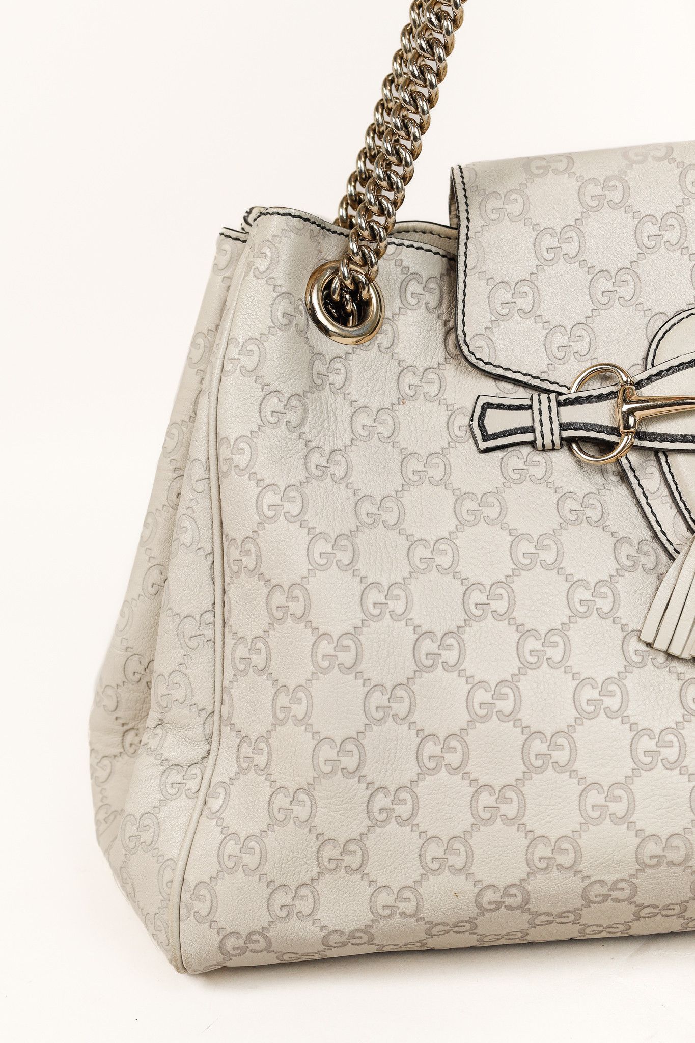 Gucci Gucci Medium Emily Off-White Guccissima Leather Shoulder Bag Size ONE SIZE - 7 Thumbnail