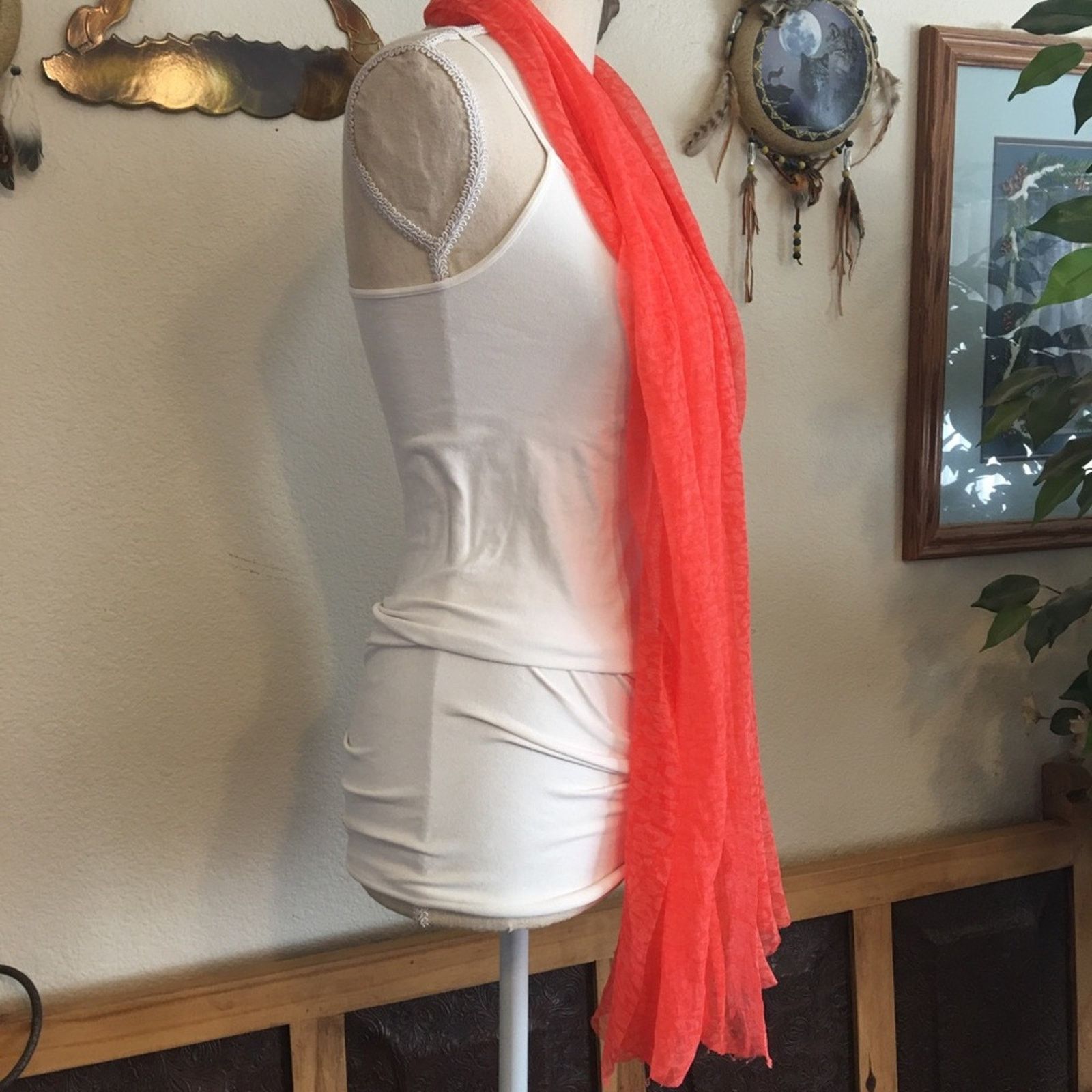 Other Coral pink soft light stretchy scarf wrap Size ONE SIZE - 4 Thumbnail