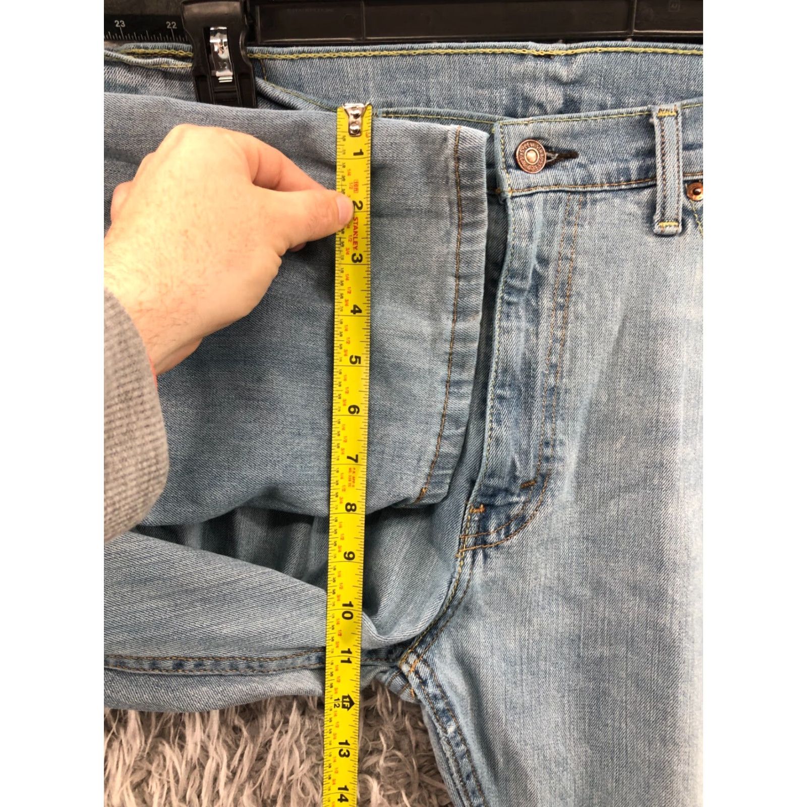 Levi's Levi's 505 Jeans Size 36x34 Regular Straight Belt Loops Blue Denim Men’s 5-Pocket Mid Rise Size US 36 / EU 52 - 4 Thumbnail