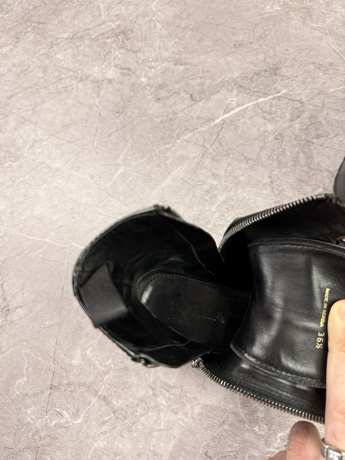 Prada Prada Leather Black Boots women size 36 Size US 6 / IT 36 - 21 Thumbnail