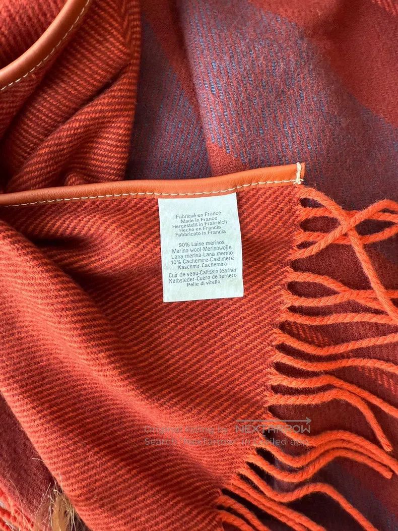 Hermes Hermes Horse riding cloak, red checkered, one size fits al Size ONE SIZE - 8 Thumbnail