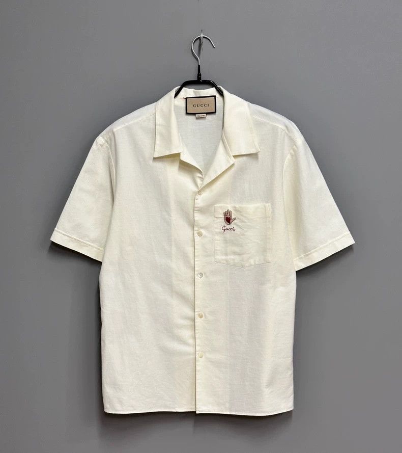 Gucci Gucci Embroidered white shirt in the palm of your hand Size US S / EU 44-46 / 1 - 1 Thumbnail