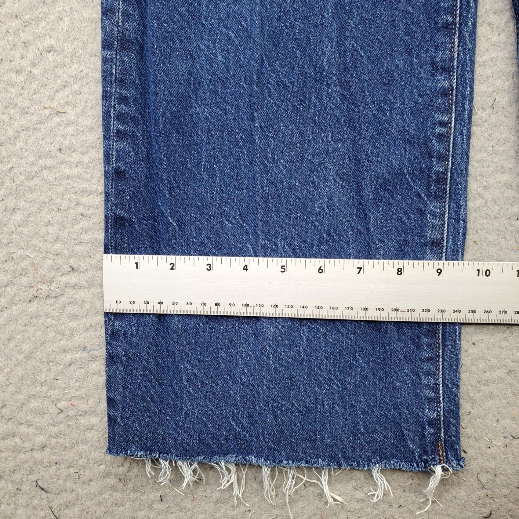 Express Express Jeans Womens 6R Blue Denim Wide Leg High Rise Frayed Hem 30.5" Inseam Straight Leg Pants Size 6 Womens Size 28" / US 6 / IT 42 - 5 Thumbnail