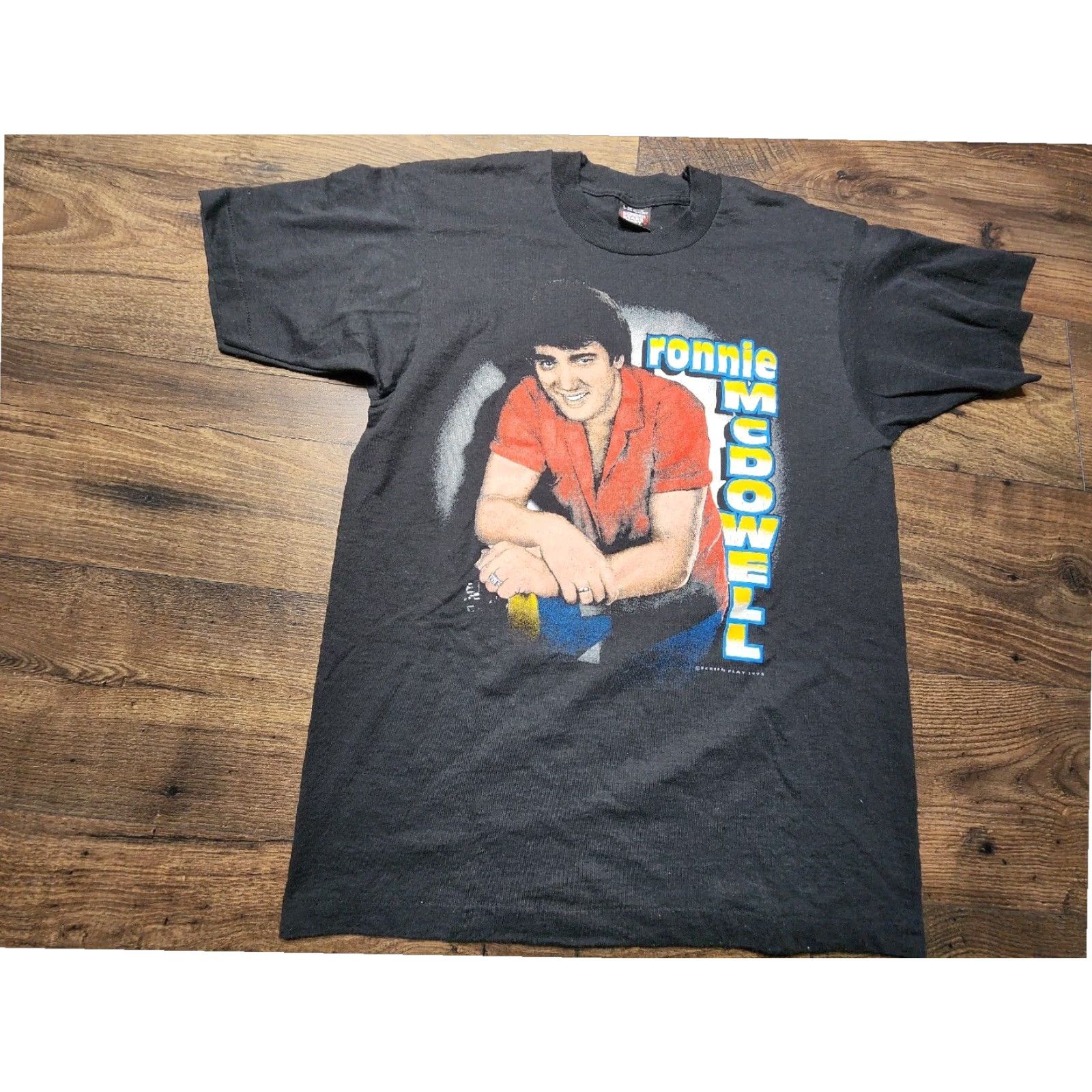 Vintage VINTAGE Ronnie McDowell 1992 Graphic T Shirt Mens Large Black Size US L / EU 52-54 / 3 - 4 Thumbnail