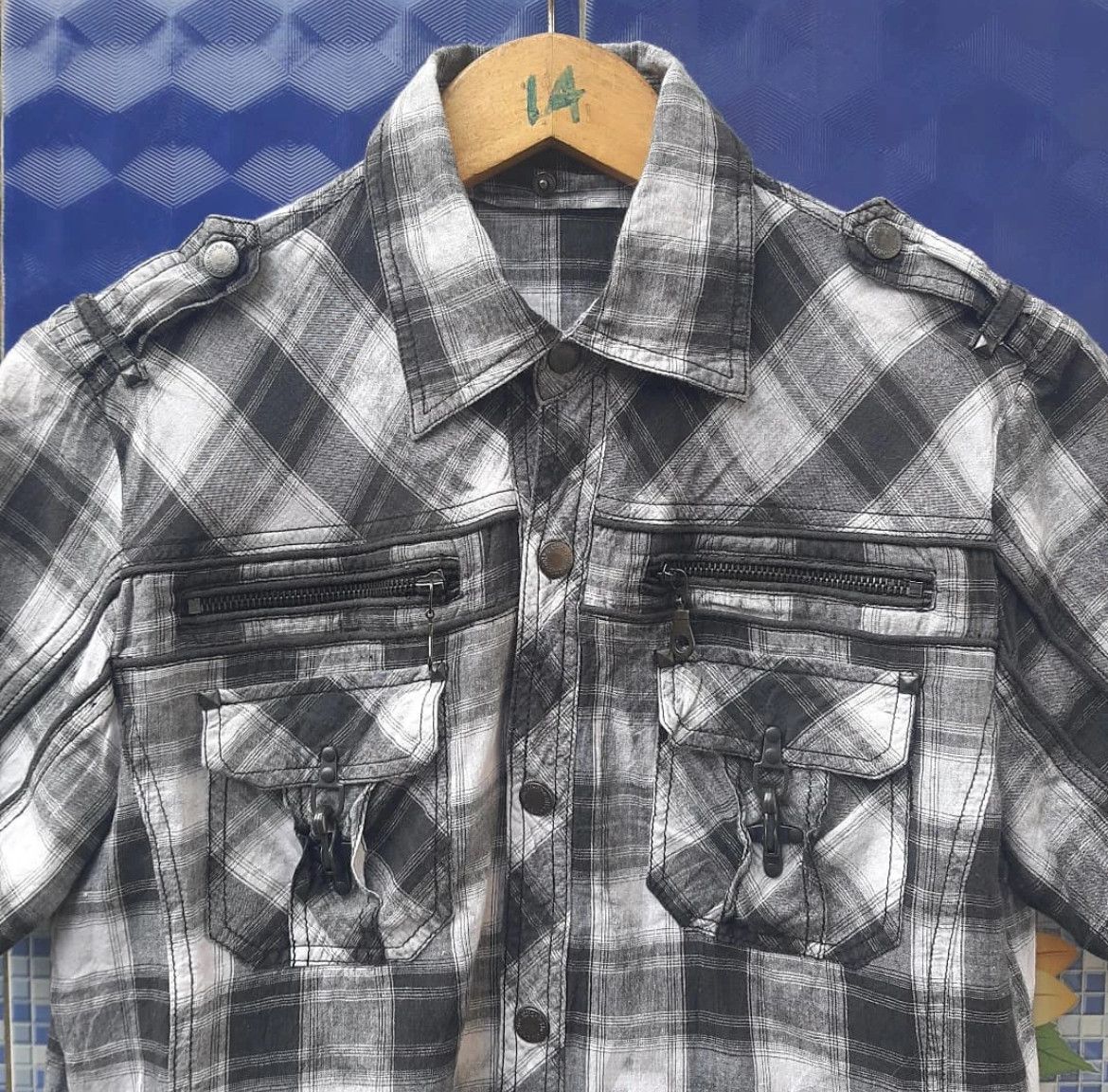 In The Attic 2000s In The Attic Bondage Plaid Shirt y2k Lgb Size US M / EU 48-50 / 2 - 2 Thumbnail