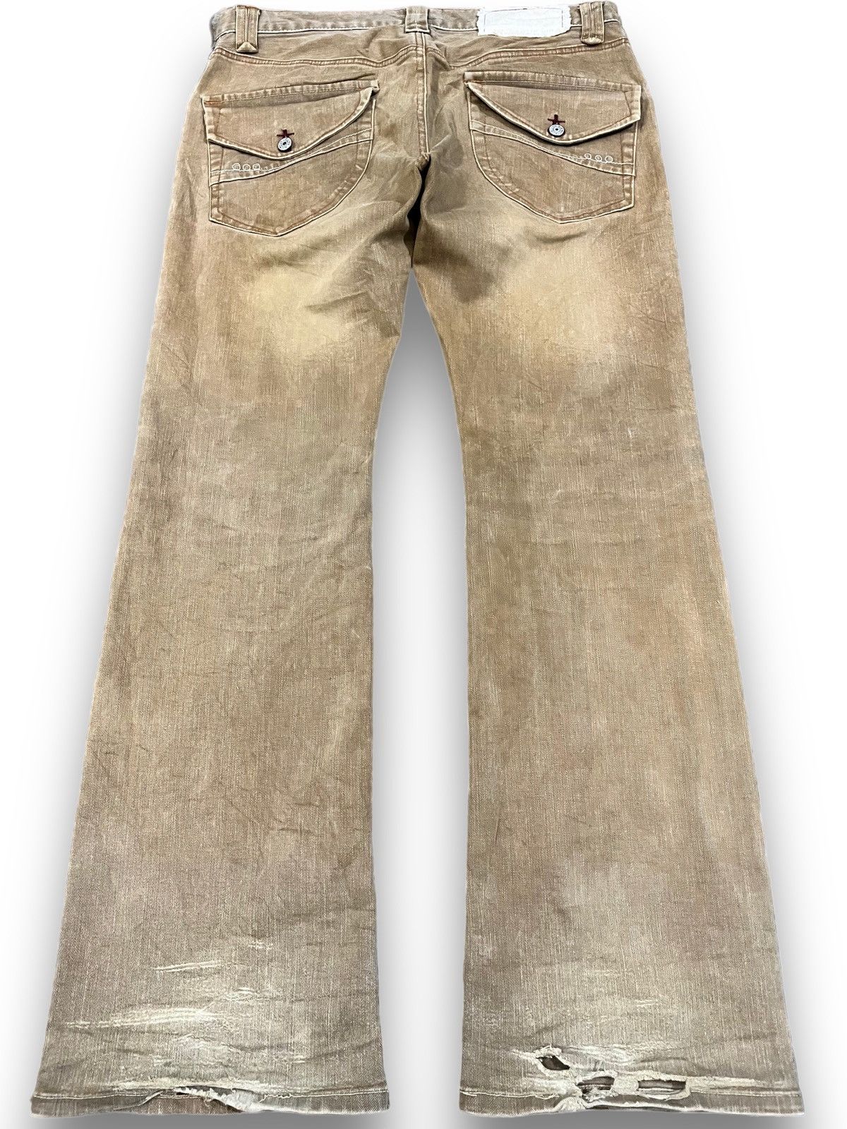 Beauty Beast × Blue Blue Japan Vintage Blue Way Flare Denim Size US 35 - 5 Thumbnail