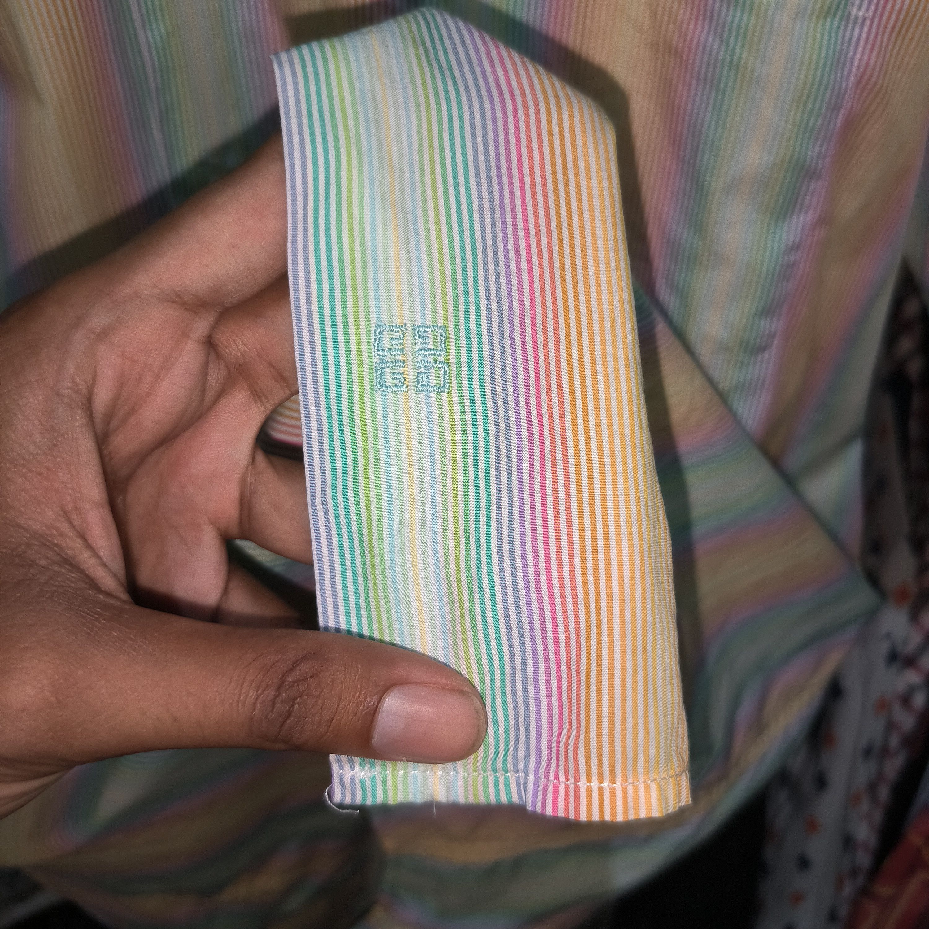 Givenchy Vintage 2000s Givenchy Rainbow Stripe Shirts Size US XL / EU 56 / 4 - 5 Thumbnail