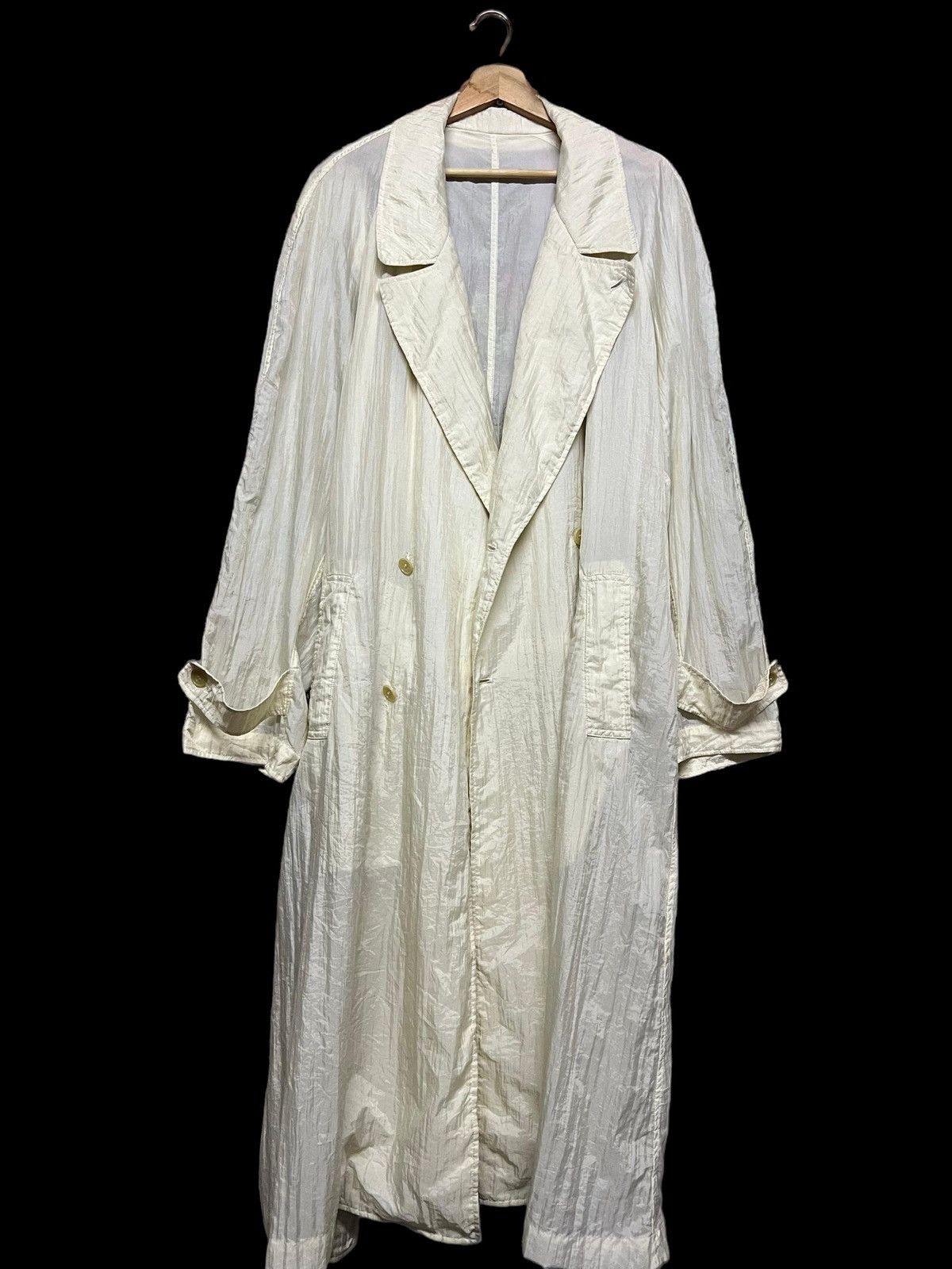 Kenzo × Vintage Vtg🔥Kenzo Paris Double Breasted White Trenchcoat Jacket Size US L / EU 52-54 / 3 - 4 Thumbnail