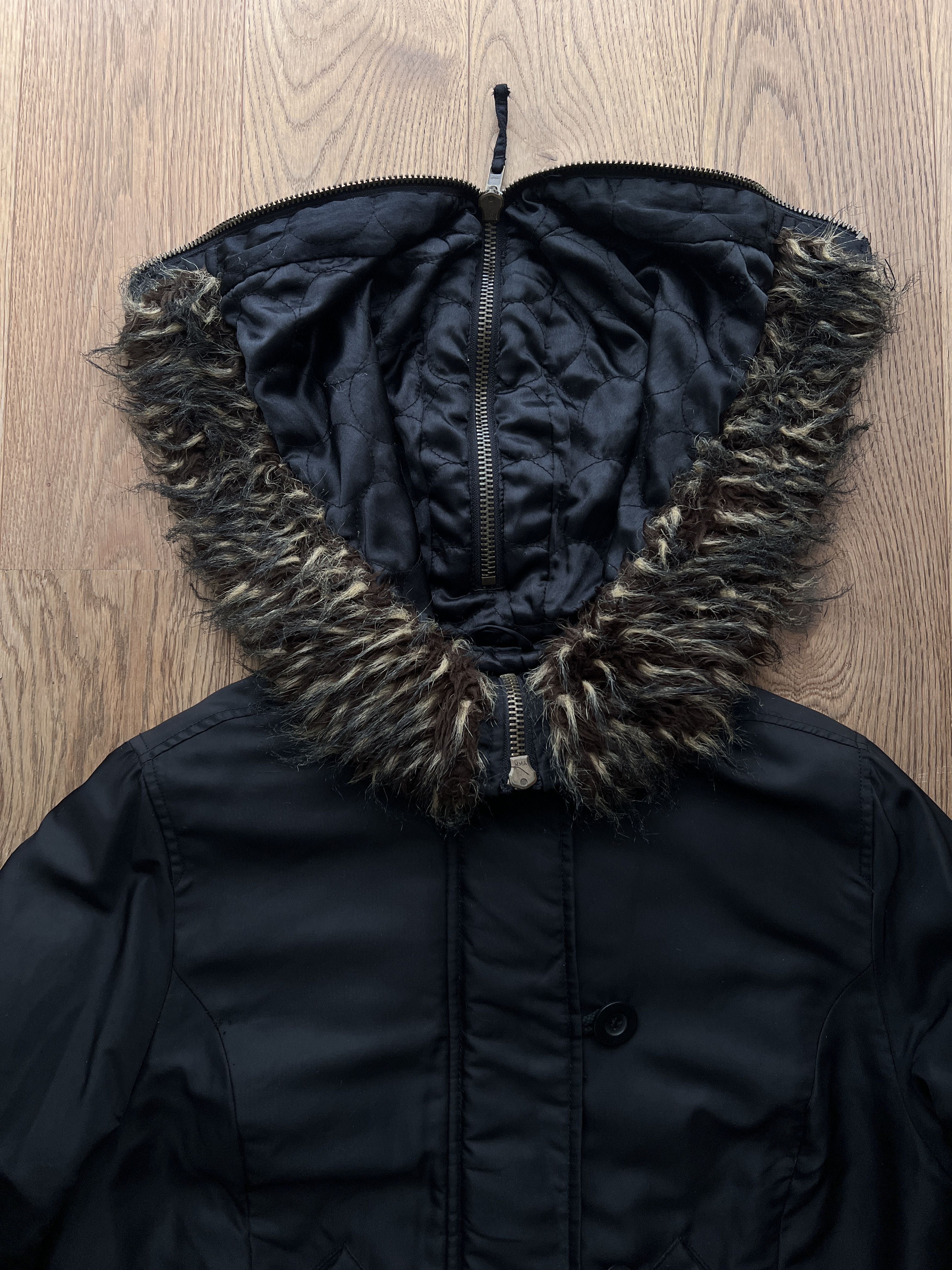 If Six Was Nine Avant garde vintage faux fur bomber jacket hood cropped punk Size M / US 6-8 / IT 42-44 - 9 Thumbnail