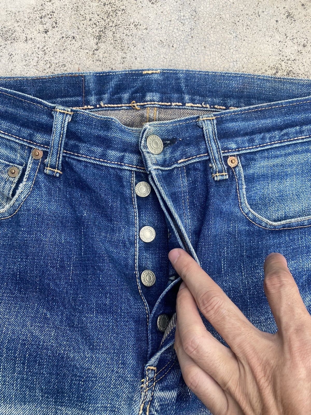 Blue Blue Japan × Japanese Brand × Le Grande Bleu (L.G.B.) Blue Blue Japan Distressed Selvedge Honeycomb Clawmark Denim Size US 29 - 5 Thumbnail