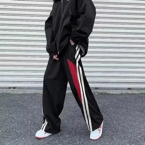 Japanese Brand Black Stripe Sweatpants Size US 30 / EU 46 - 4 Thumbnail