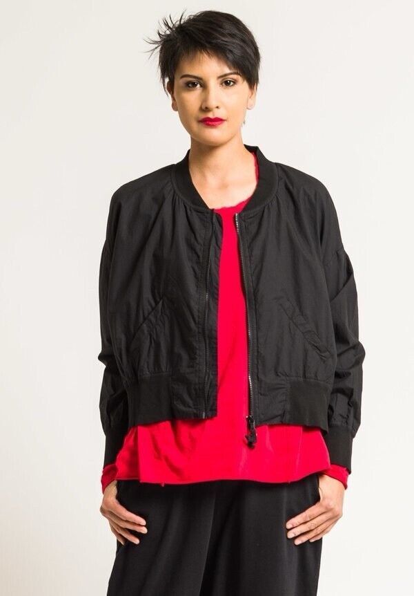 Rundholz Rundholz Lightweight Bomber Jacket Cotton Blend Black Size L Size L / US 10 / IT 46 - 1 Thumbnail