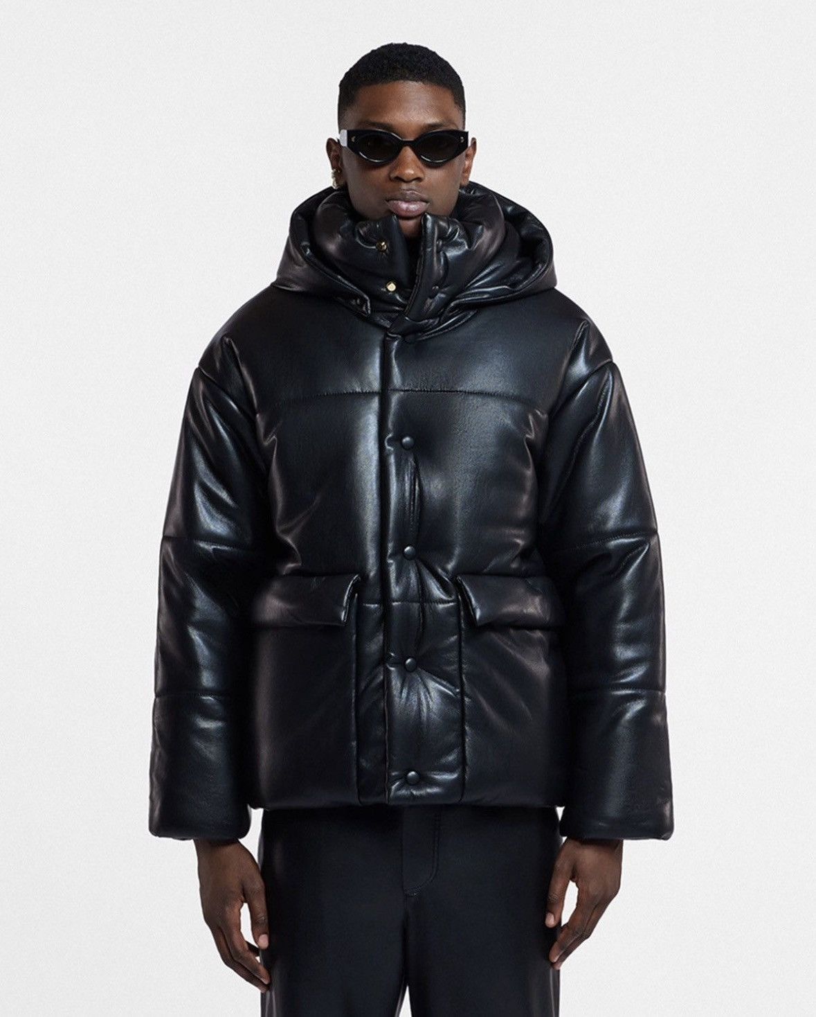 Nanushka HIDE MENS Okobor™ Alt-Leather Hooded Puffer Size US XL / EU 56 / 4 - 2 Thumbnail