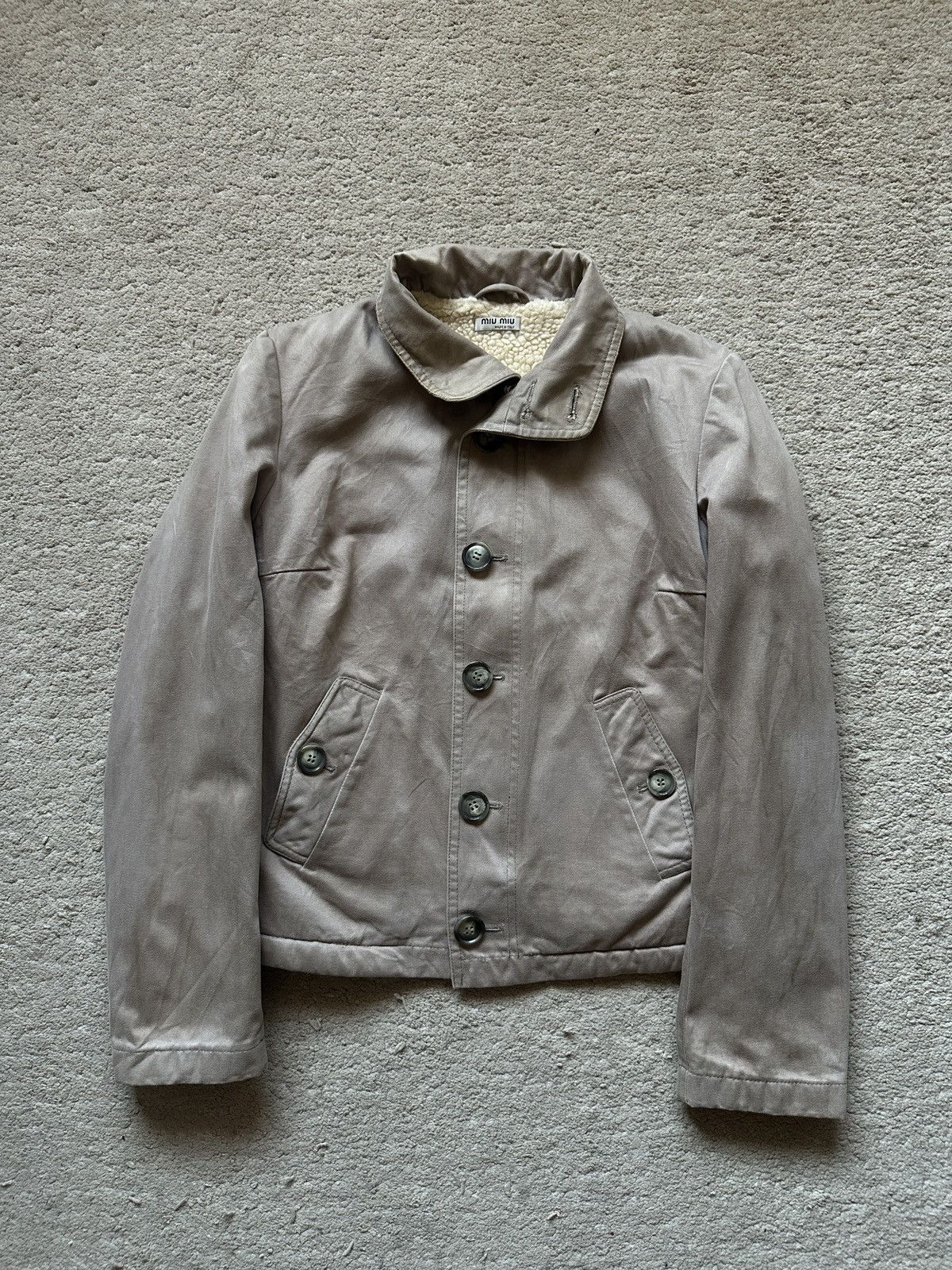 Miu Miu FW1999 Miu Miu N-1 Deck Jacket with Sherpa Lining Size XS / US 0-2 / IT 36-38 - 2 Thumbnail