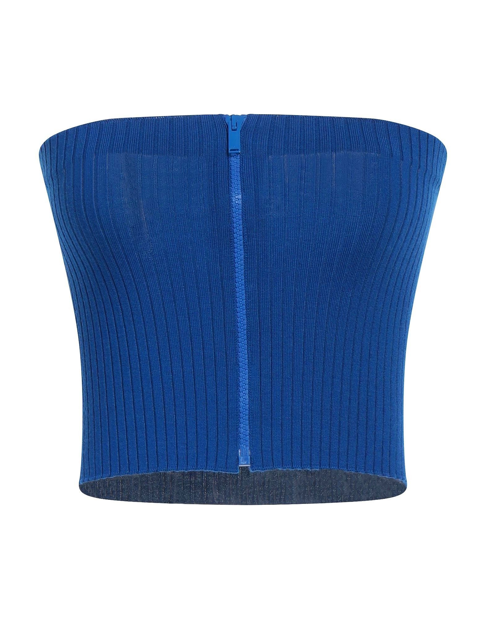 o1s1wg111024 Zip Bustier Top in Blue