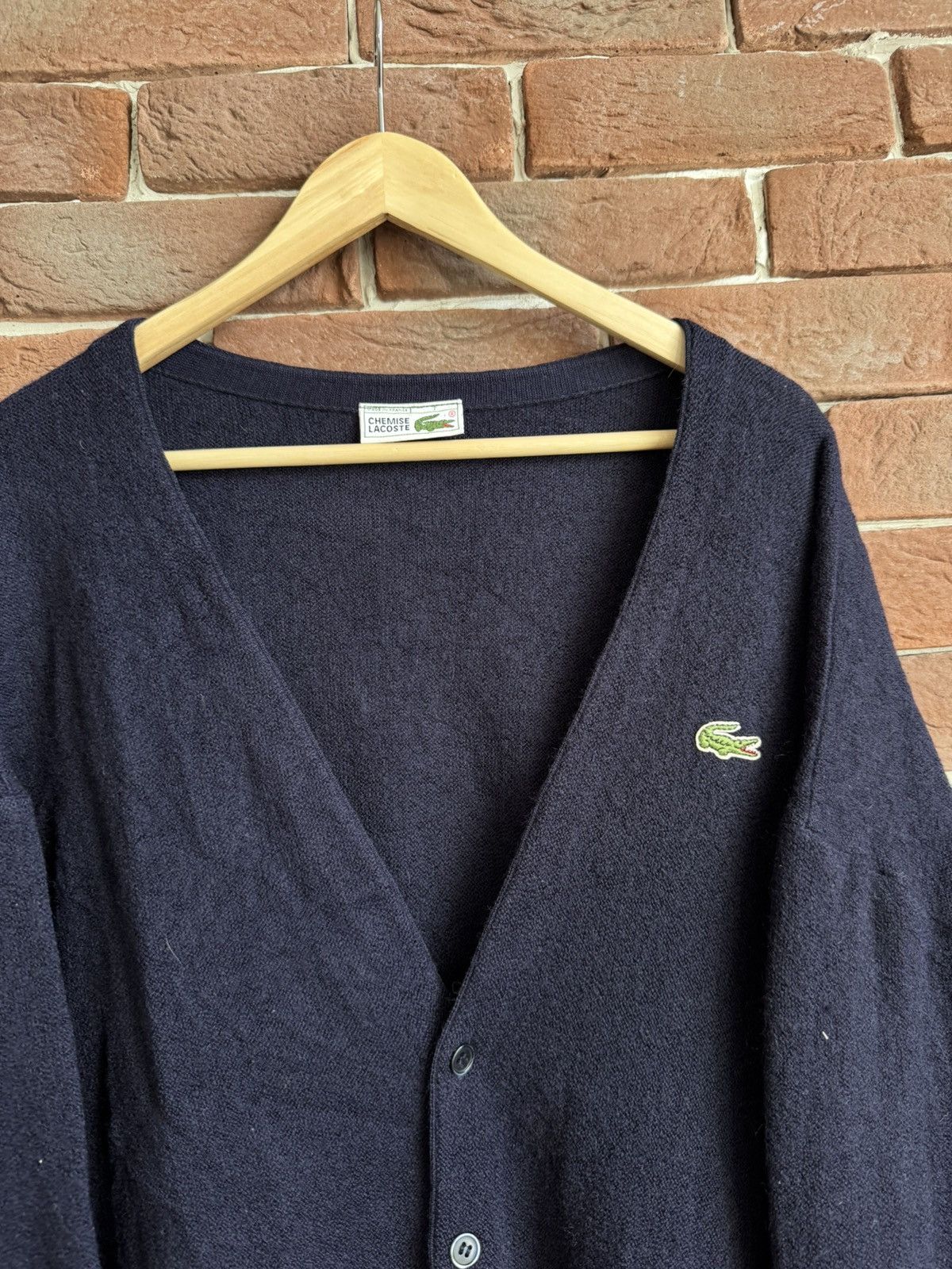 Lacoste Lacoste Vintage 80s Cardigan Sweater Navy 7 Classic Casual Size US XL / EU 56 / 4 - 4 Thumbnail
