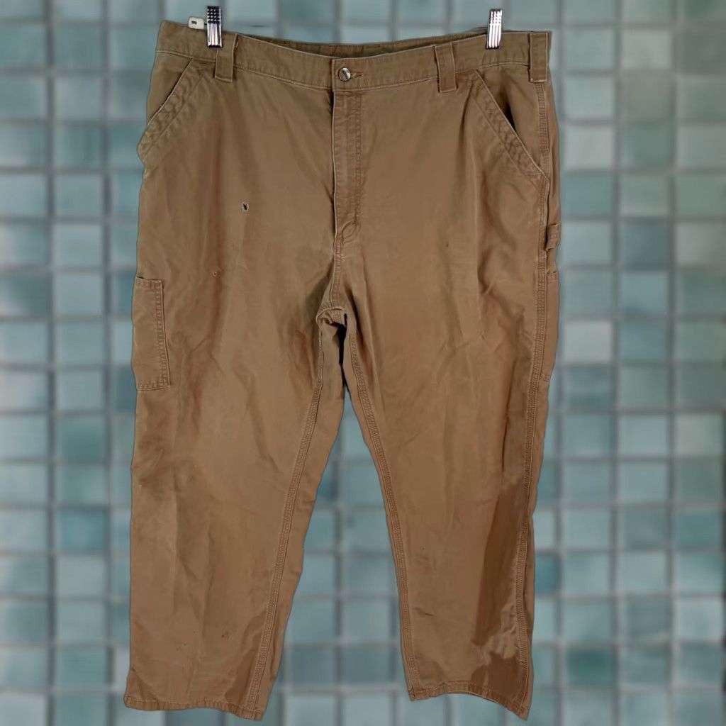 Carhartt VINTAGE Carhartt Carpenter Pants Jeans 42 XT 30 Tan Distressed Pockets Brown Cotton Canvas Mens Size US 42 / EU 58 - 1 Thumbnail