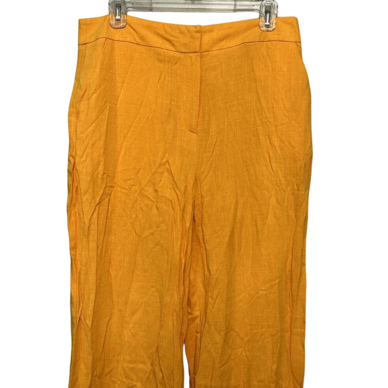 Asos ASOS Wide Leg Pants High Rise Linen Orange Women's US 10 NWT Size 32" / US 10 / IT 46 - 2 Thumbnail