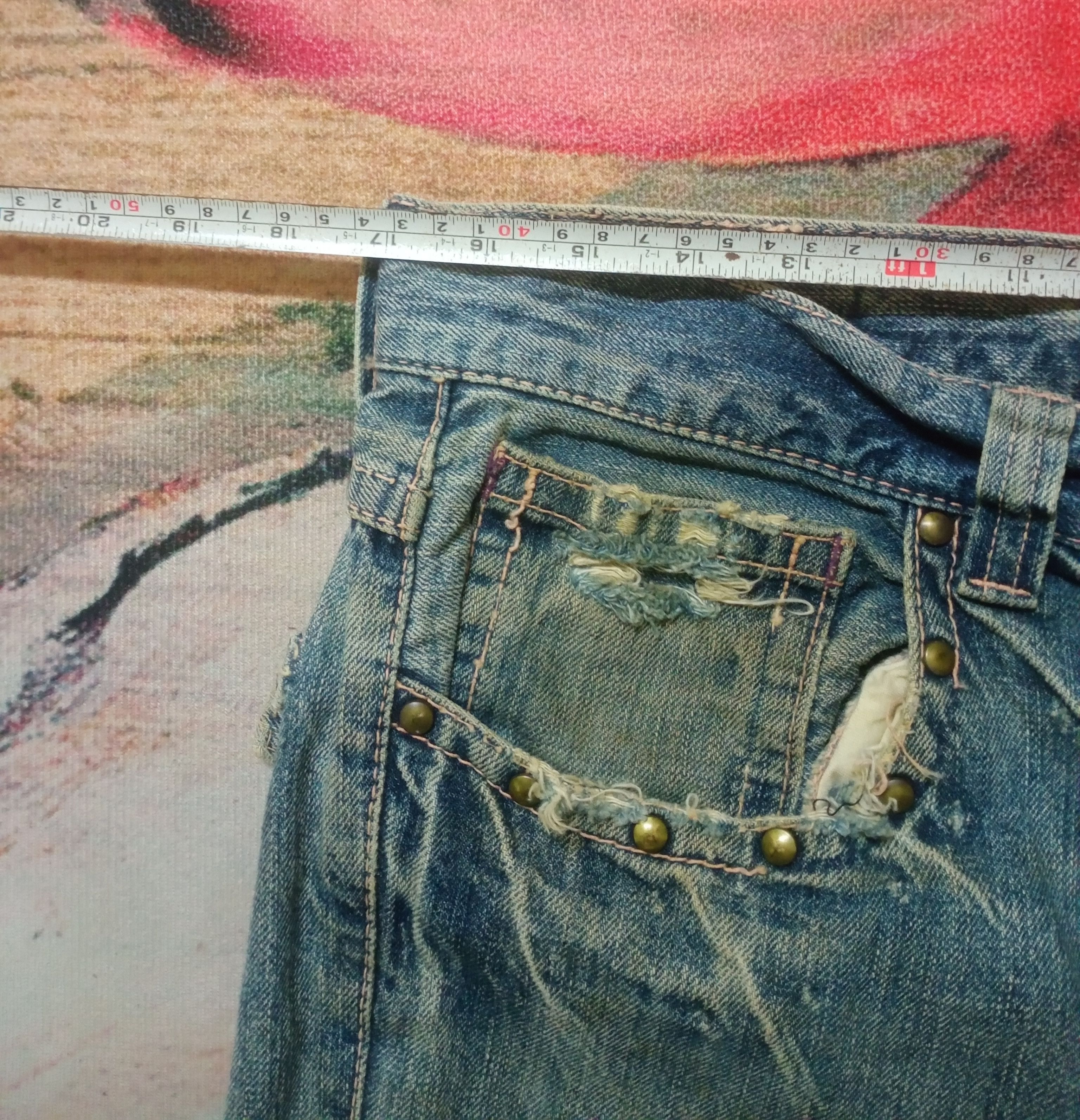 Hysteric Glamour Rare Vintage On Board Flare Distressed Jeans Size 34" / US 12 / IT 48 - 17 Thumbnail