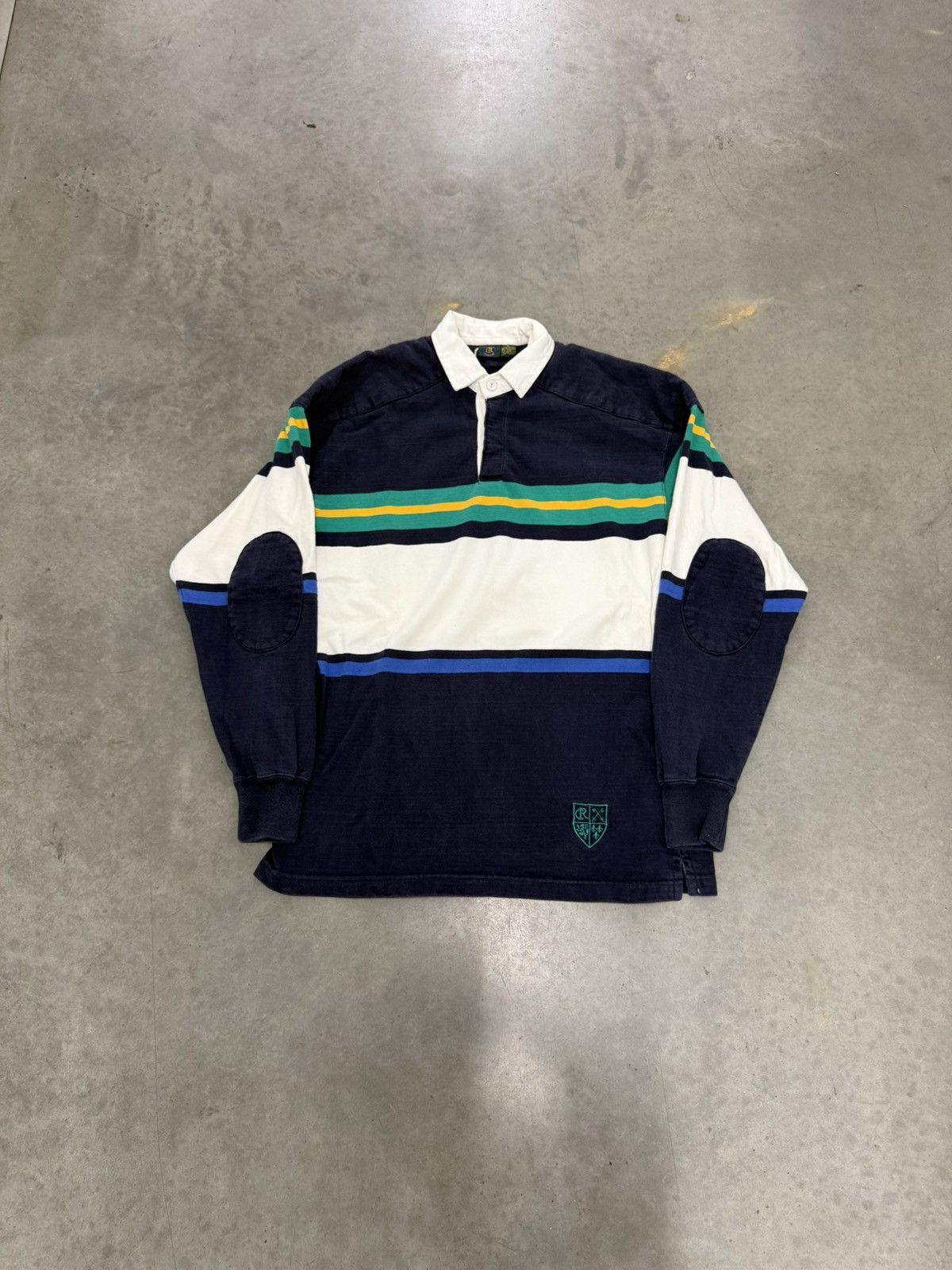Polo Ralph Lauren Club Room Polo Paded Rugby Long Sleeve Navy Vintage Crest 90 Size US M / EU 48-50 / 2 - 5 Thumbnail