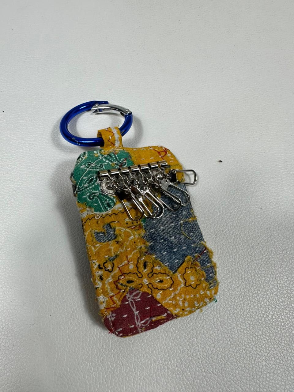Handmade Custom Made Distressed Paisley Patchwork Boro Keychain Size ONE SIZE - 4 Thumbnail