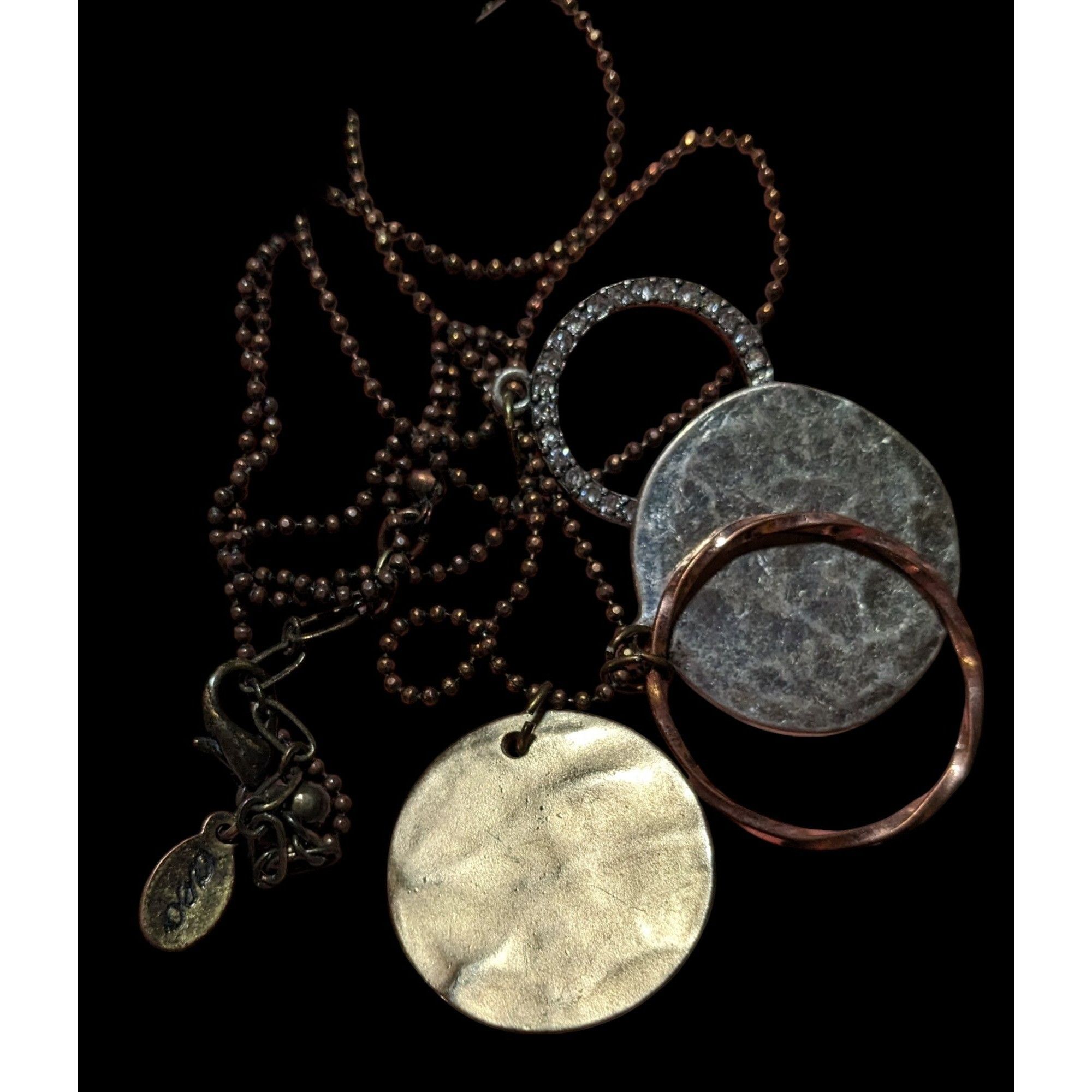 American Eagle Outfitters AEO Preppy Brutalist Metallic Charm Disc Necklace Size ONE SIZE - 4 Thumbnail