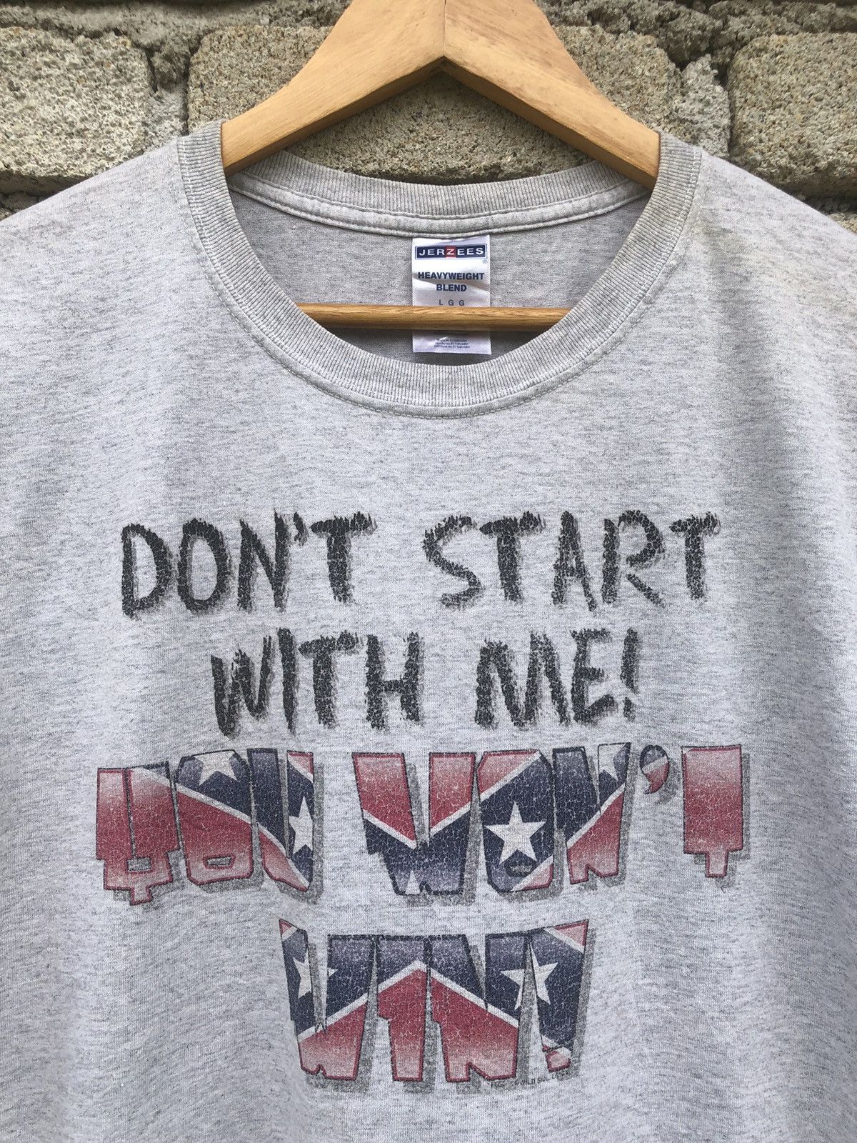 Vintage Vintage Y2K Dont Start With Me You Wont Win Rebel Wording Size US L / EU 52-54 / 3 - 4 Thumbnail