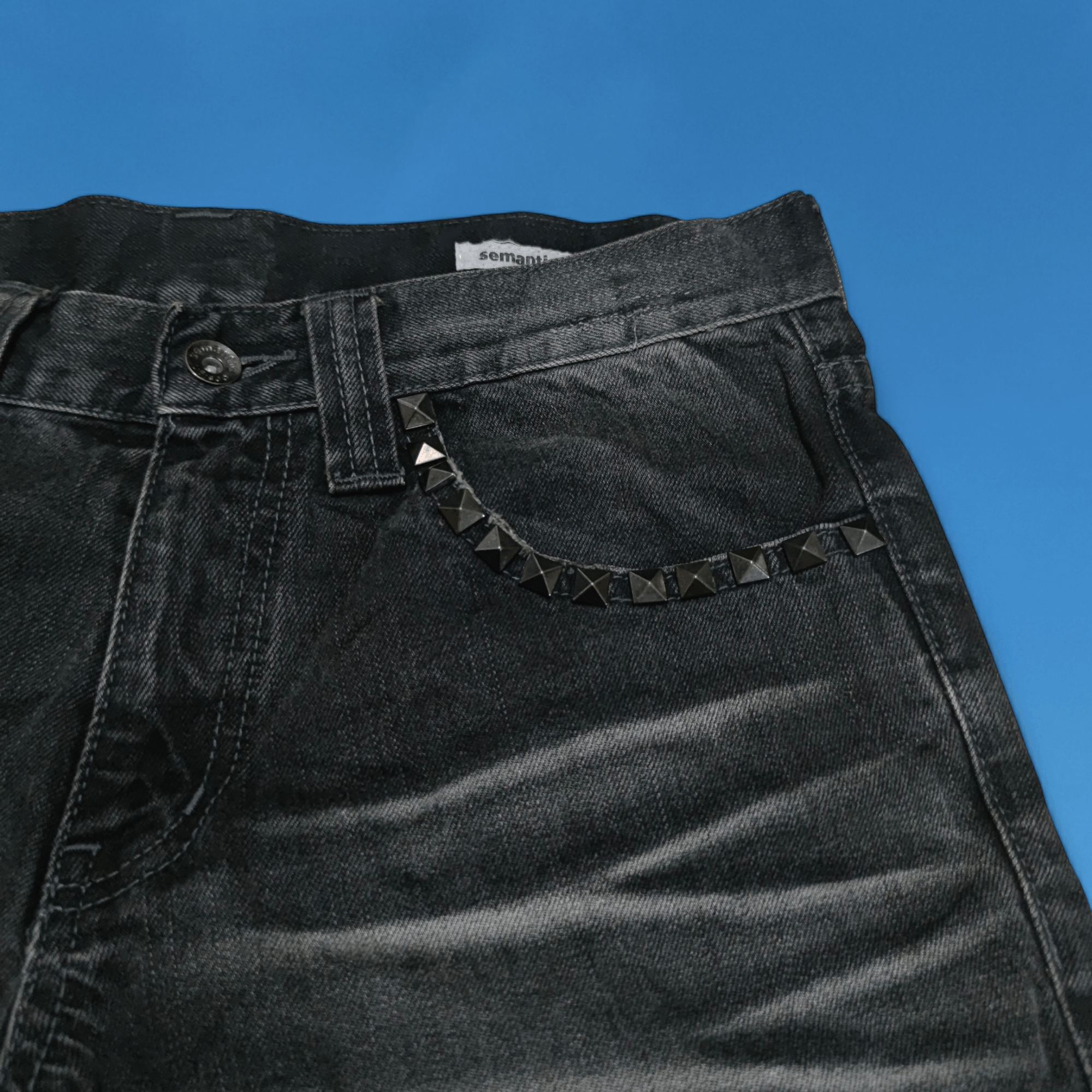 semanticdesign Semantic Design Studded Denim Short Pants Size US 31 - 3 Thumbnail
