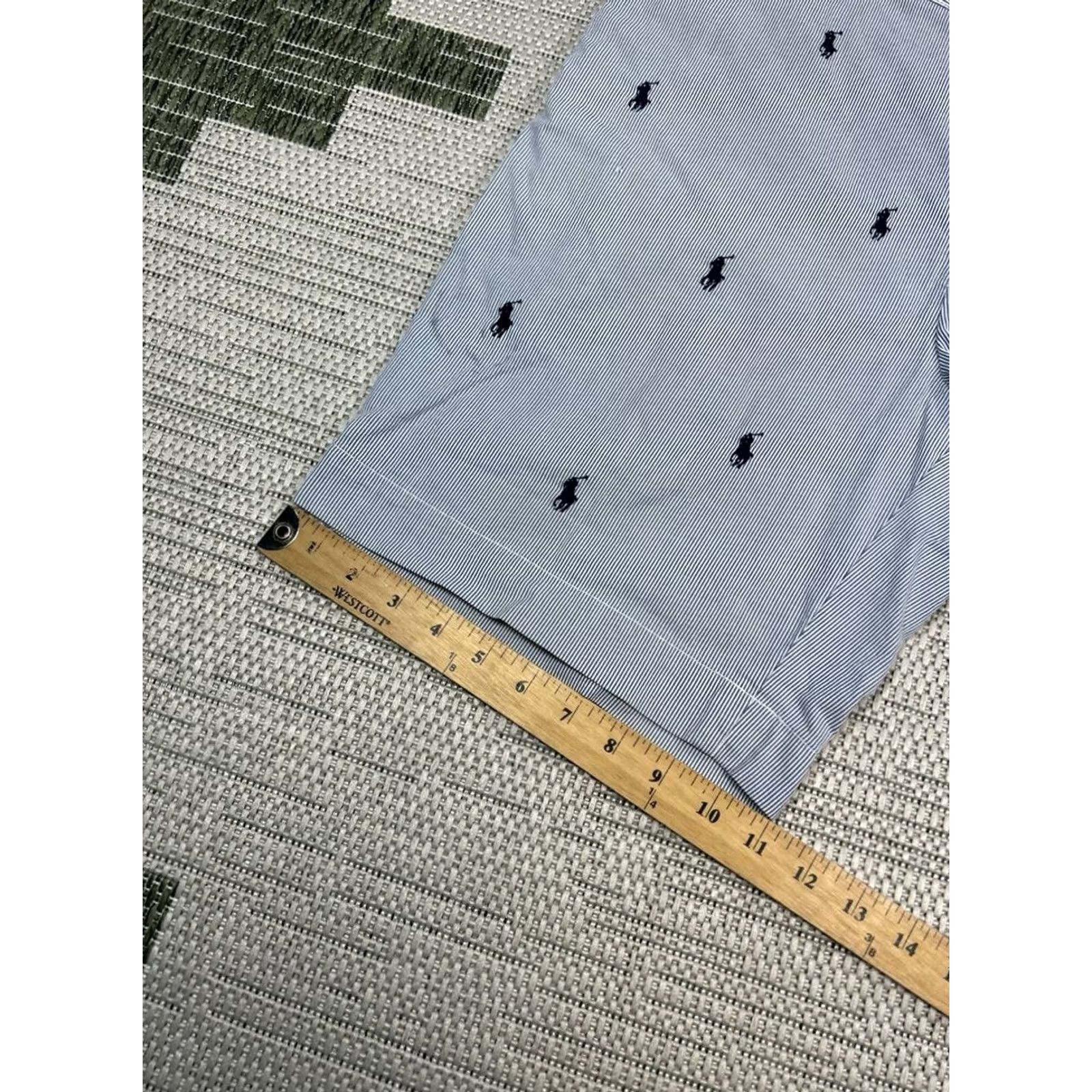 Polo Ralph Lauren Polo Ralph Lauren Chino Shorts Men 34 Gray Striped Fit All Over Pony Logo Cotton Size US S / EU 44-46 / 1 - 6 Thumbnail